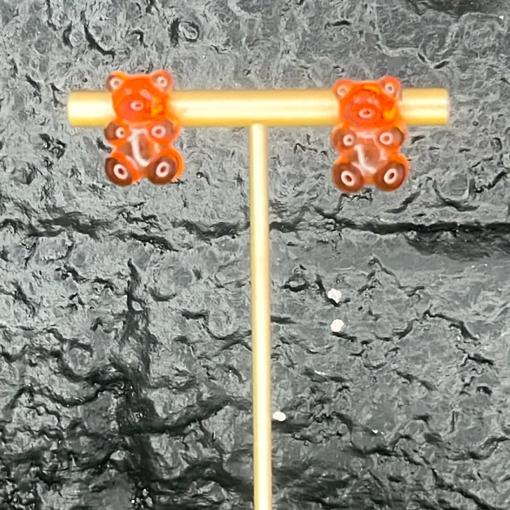 Red Gummy Bear Post Earrings 🐻 - Picture 3 of 8